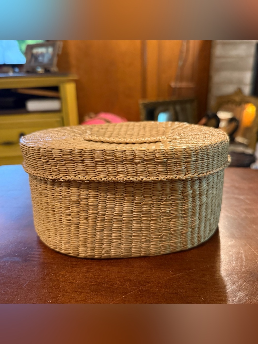 Woven Oval Storage Basket - Natural